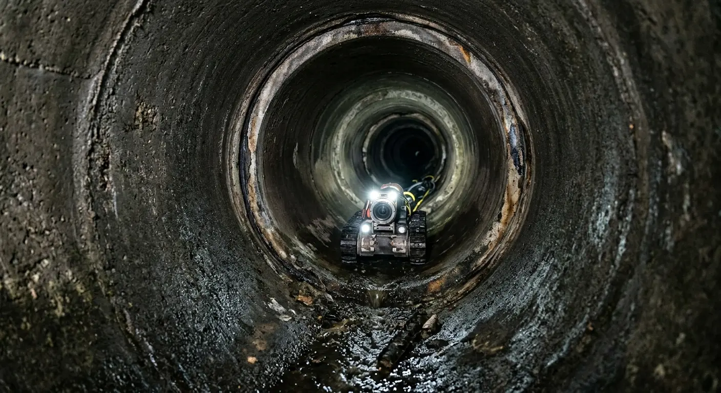 Robotic sewer camera inspecting pipe interior for Sewer Line Repair in Shelbyville